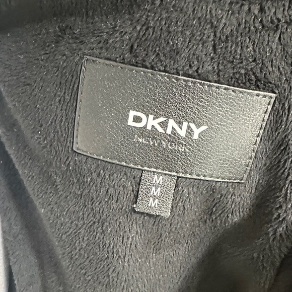 DKNY Glossy Black Hooded Puffer Jacket - Picture 8 of 9